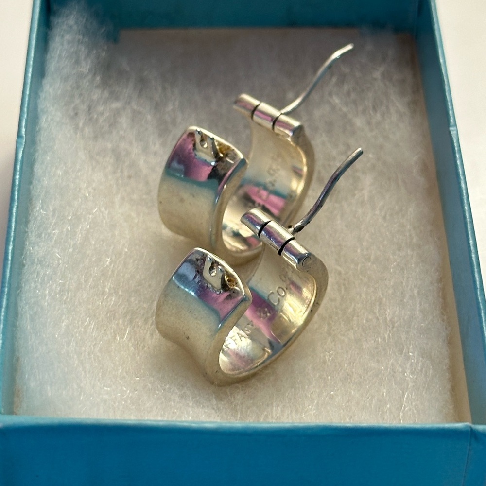 Tiffany & Co. 1837 Sterling Silver Hoop Earrings – Signed Classic Design
